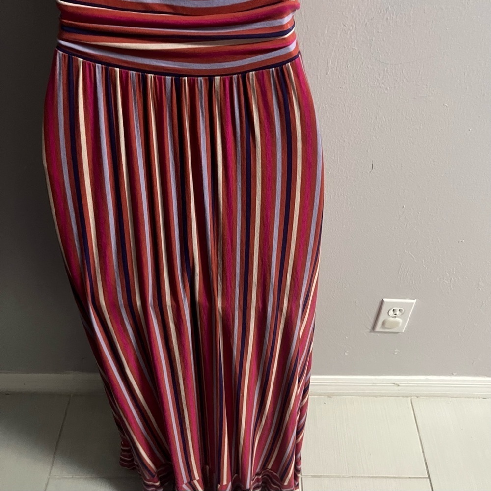Anthropologie Maeve Pink Striped Gabriela Ruffle Dress XS - Picture 11 of 16